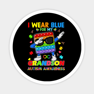 Poplt Dab I Wear Blue For My Grandson Autism Awareness Magnet